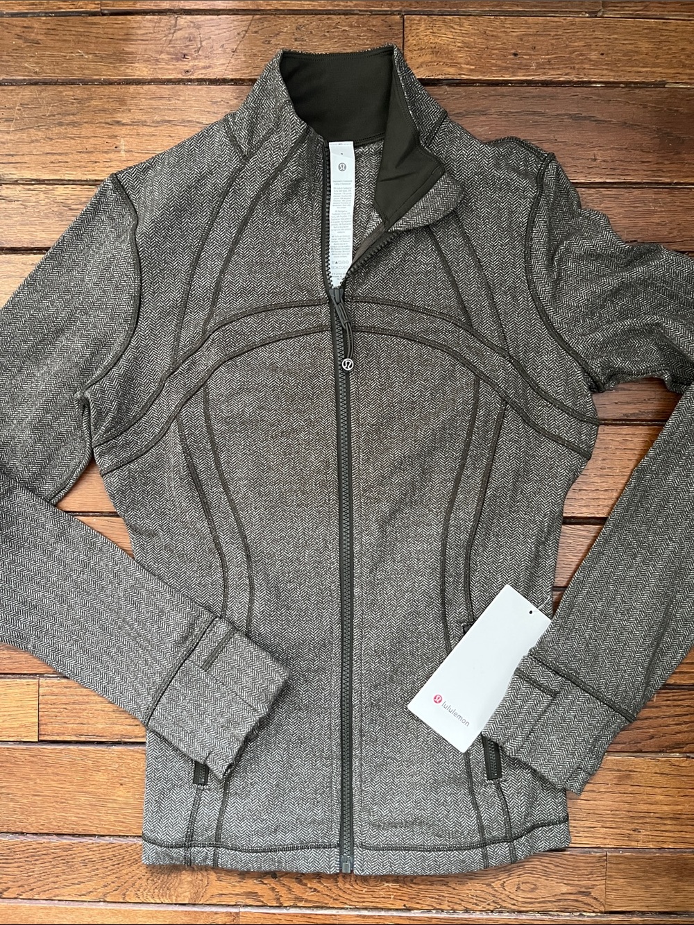 Lululemon Herringbone Olive Brown Dark Olive Define Jacket Size 8 NWT